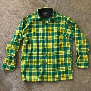Green & Yellow PENDLETON button-down flannel shirt